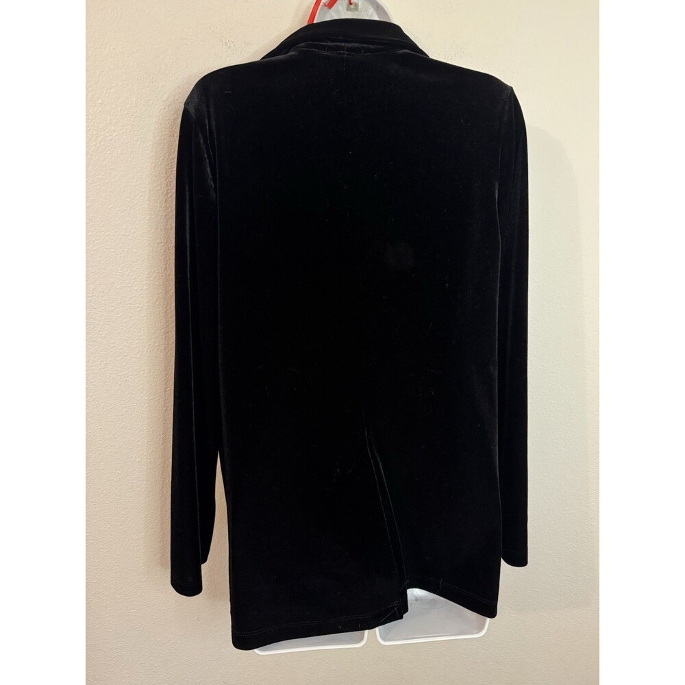 Sincerely Jules Black Velvet Blazer Jacket One Button Formal Concert Office L - Picture 4 of 7